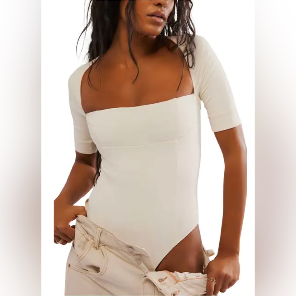 FREE PEOPLE | Ivory Everly Square Neck Bodysuit NWT